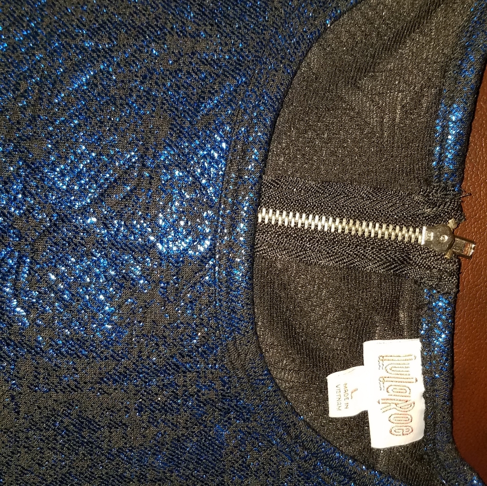 LulaRoe Blue Large Elegant Amelia